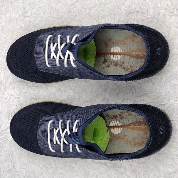 Olukai DeDe Trench Blue Fabric Mesh Waialluna Lace Round Toe Slip On Casual Shoe - Picture 6 of 16